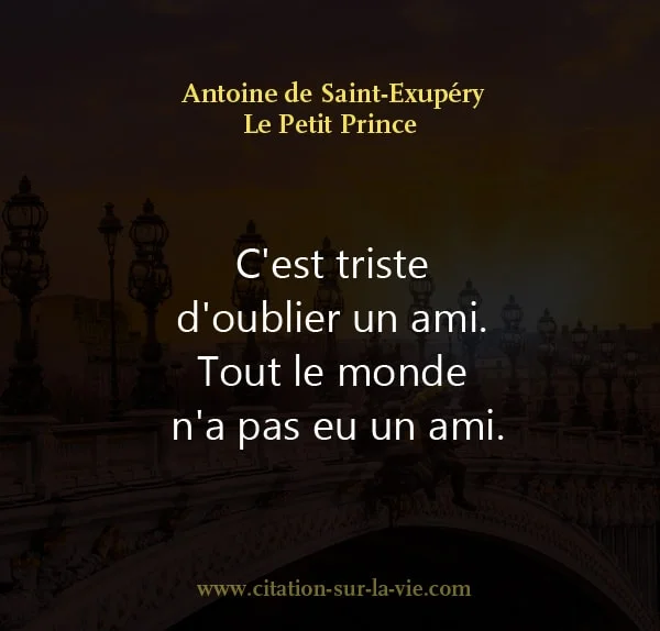 citation amitie oublier un ami