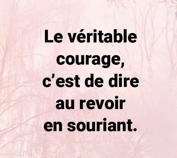 veritable courage dire au revoir en souriant