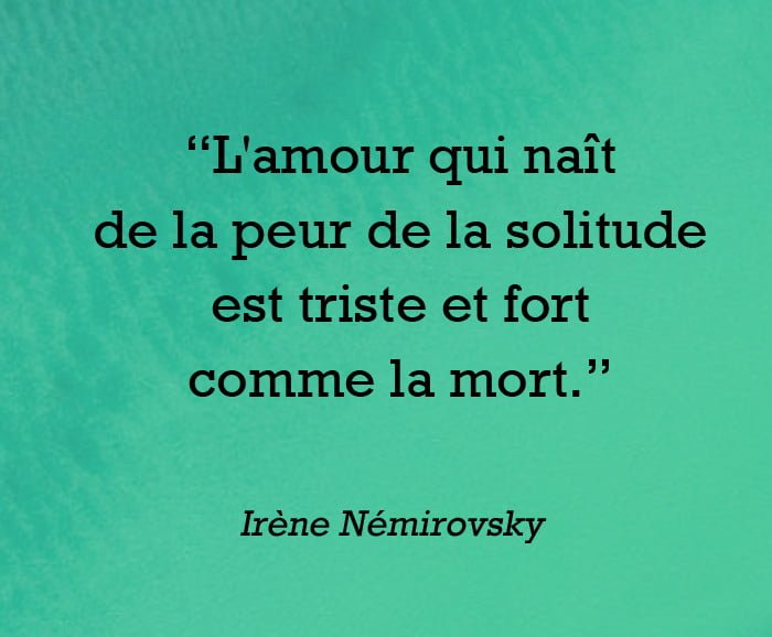 L'amour qui nait de la peur de la solitude