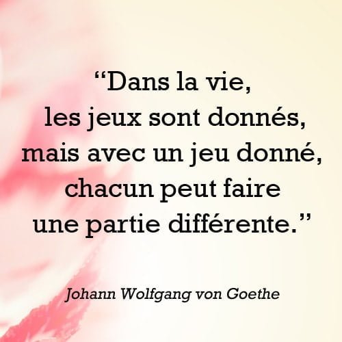 Dans la vie le jeux sont donnes