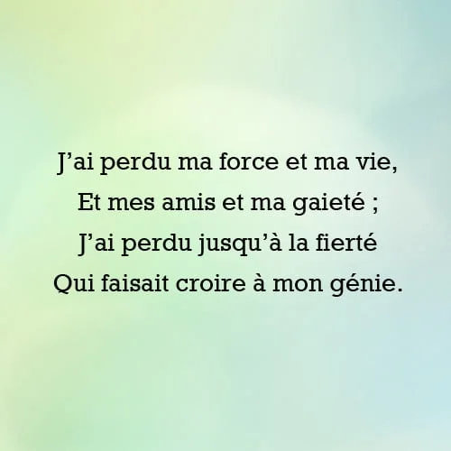 j'ai perdu ma force et ma vie analyse tristesse alfred de musset